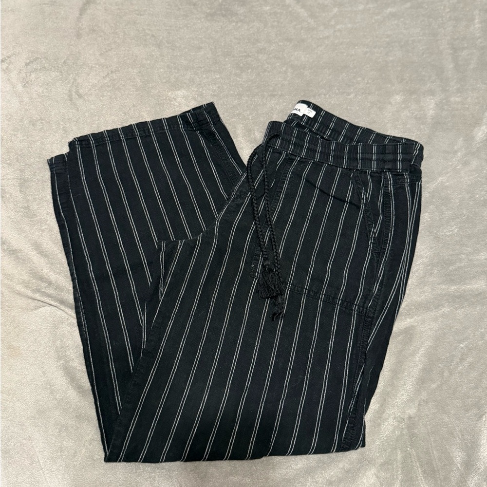 Sonoma wide leg Black Striped Pants size M